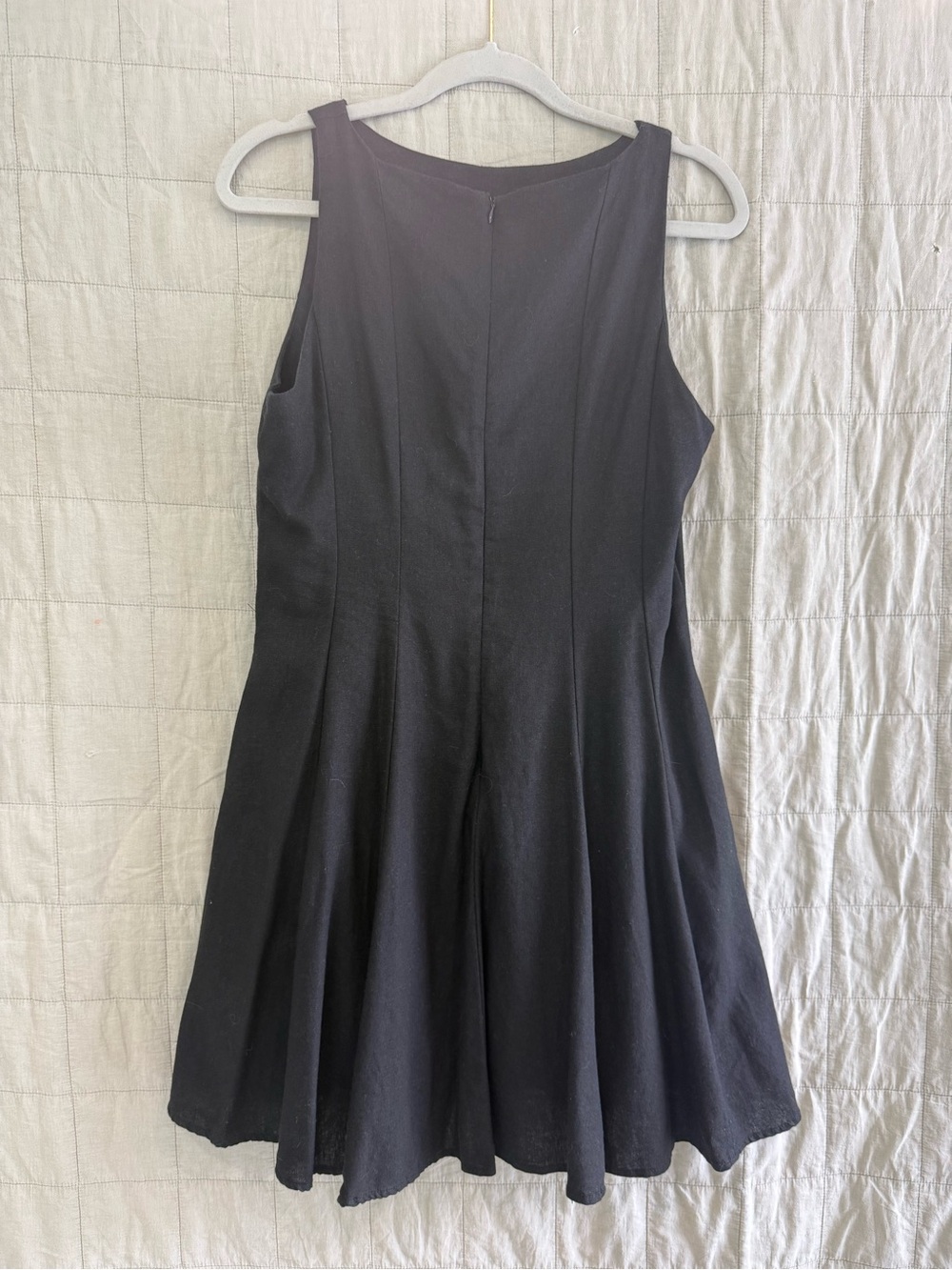 Rachel Zoe Black Linen Sleeveless Fit & Flare Dress